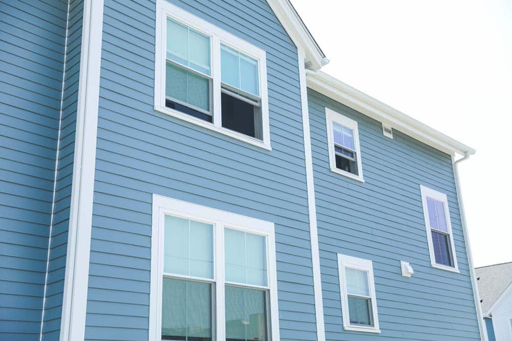 Blue exterior house siding