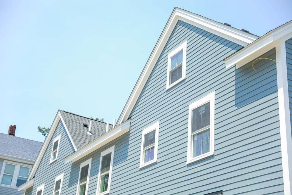 Blue house exterior siding