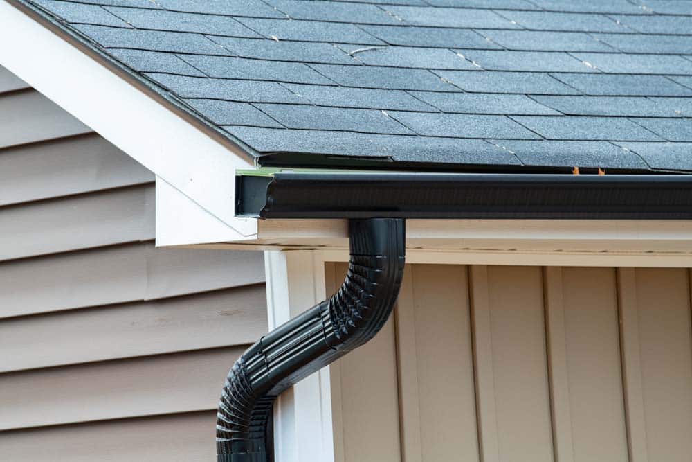 Sturdy gutter system in black color